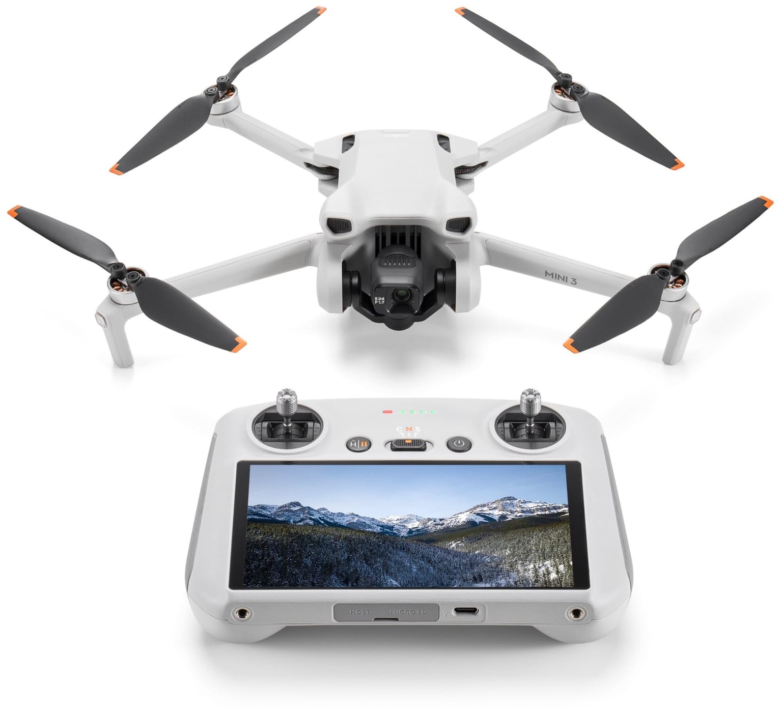 Товар Квадрокоптер DJI Mini 3 (DJI RC) с пультом и дисплеем, белый