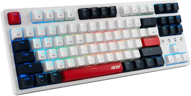 Товар Клавиатура беспроводная Acer OKR302, USB, Bluetooth/Радиоканал, белый, (zl.kbdee.016)