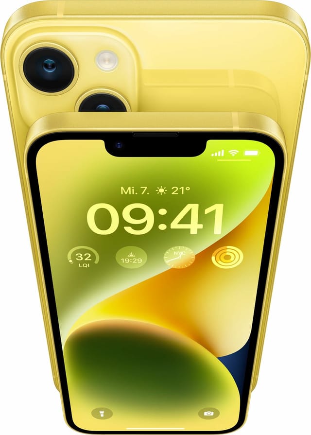 Товар Смартфон Apple iPhone 14 256 ГБ, Dual: (nano SIM + eSIM), Yellow (Желтый)