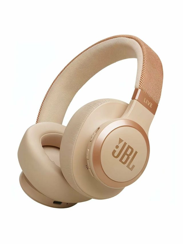 Товар Наушники беспроводные JBL Live 770NC, накладные, с шумоподавлением, бежевые