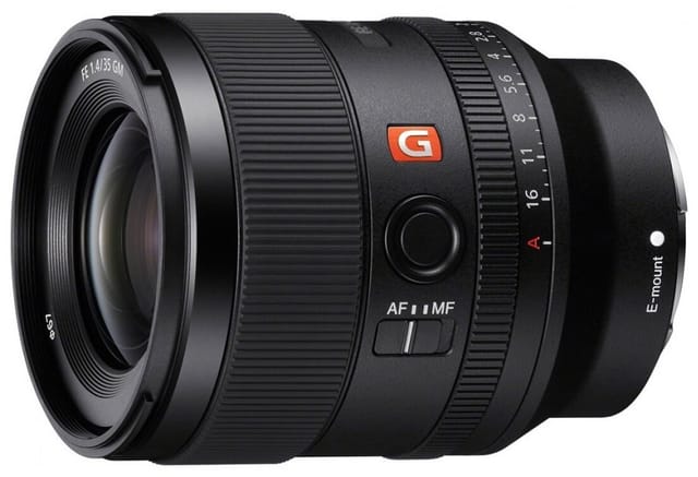 Товар Объектив Sony FE 35mm f/1.4 GM (SEL35F14GM), черный, широкоугольный, с диафрагмой F1.4, байонет Sony E, черный