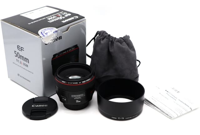 Товар Canon EF 50mm f/1.2L USM Lens – Professional Prime Lens for DSLR, Ultra-Fast Aperture, Full-Frame Compatible