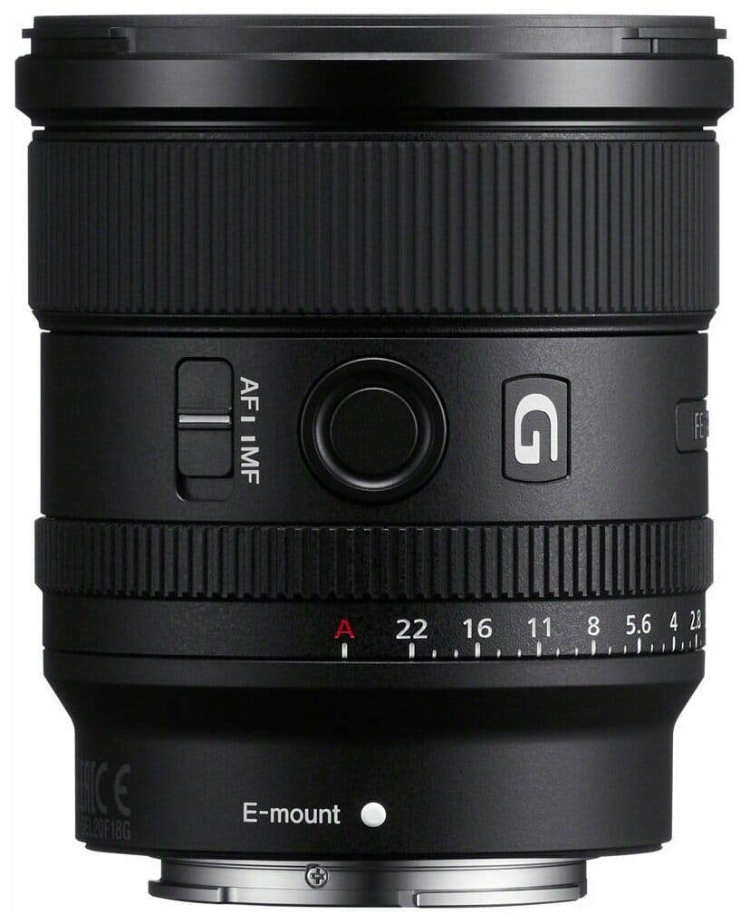 Товар Объектив Sony SEL20F18G, фиксированный фокус, 20мм, f/1,8, байонет Sony E, черный