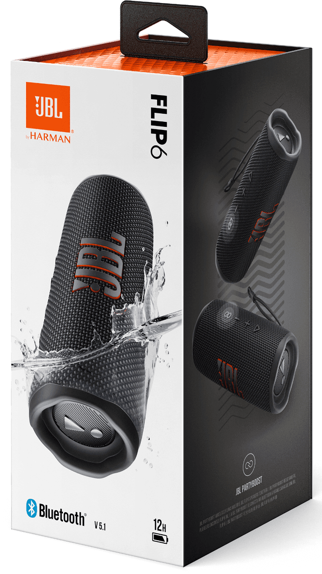 Товар Портативная колонка JBL Flip 6, черный, 4800 мАч, Bluetooth, IPX7