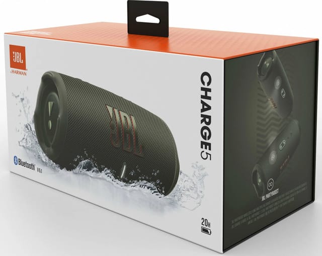 Товар Портативная колонка JBL Charge 5 Forest Green, Зеленая, Bluetooth 5.1, влагозащита IP67,40Вт , аккумулятор 7500 мАч