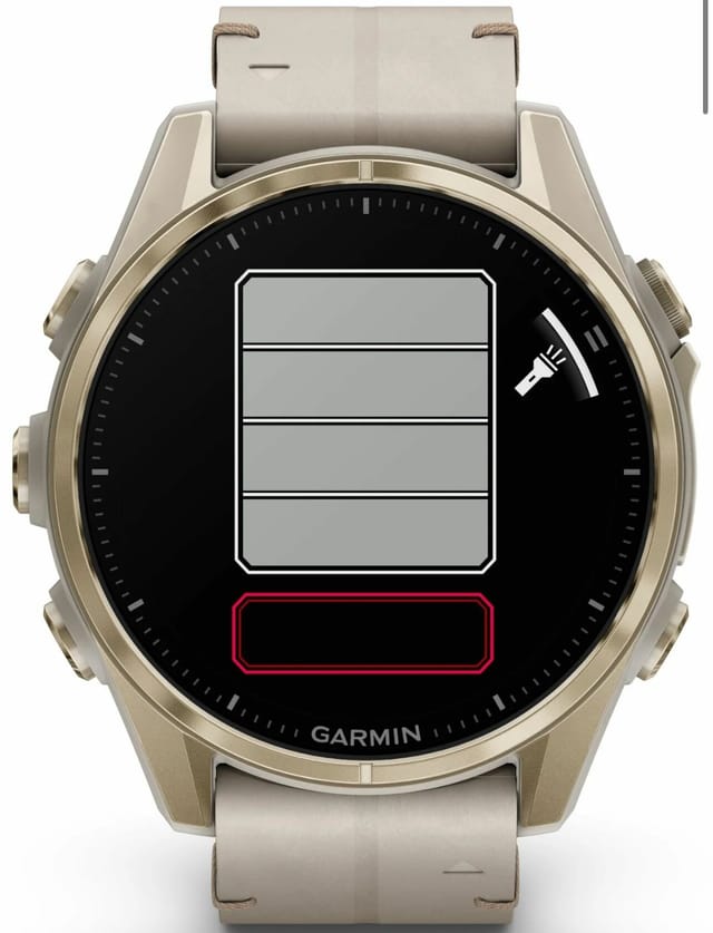 Товар Часы Garmin Fenix 8,43 мм, AMOLED, Sapphire soft gold with fog gray leather band + fog gray silicone band (010-02903-40)