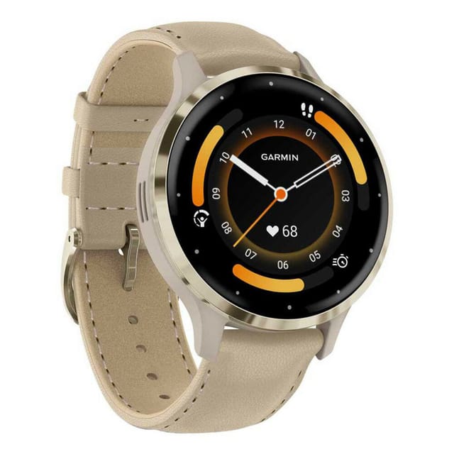 Товар Умные часы Garmin Venu 3S Soft Gold French Gray Leather 010-02785-55 010-02785-55