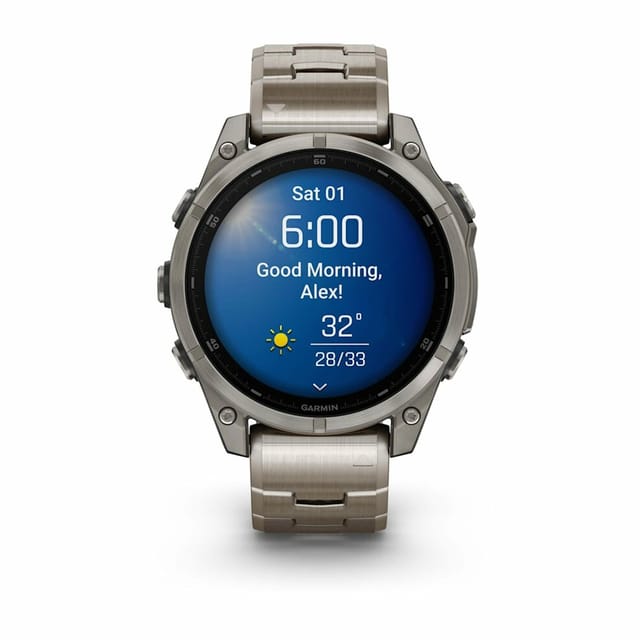Товар Умные часы Garmin Fenix 8 47 мм AMOLED Sapphire, Titanium, светло-серый, титановый ремешок 010-02904-40