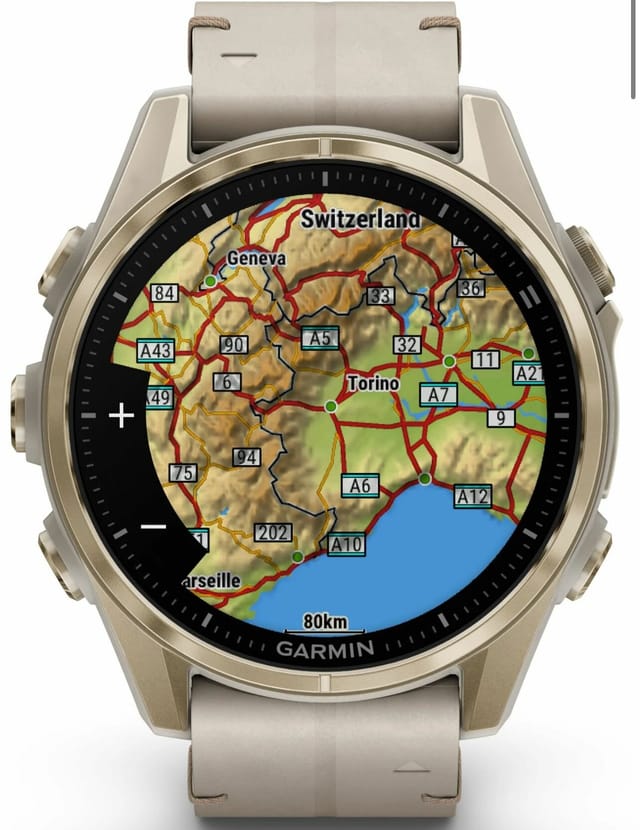 Товар Часы Garmin Fenix 8,43 мм, AMOLED, Sapphire soft gold with fog gray leather band + fog gray silicone band (010-02903-40)