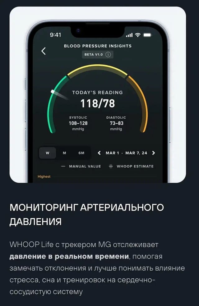 Товар Фитнес-браслет Whoop 5.0, One, 12 месяцев подписки, цвет чёрный