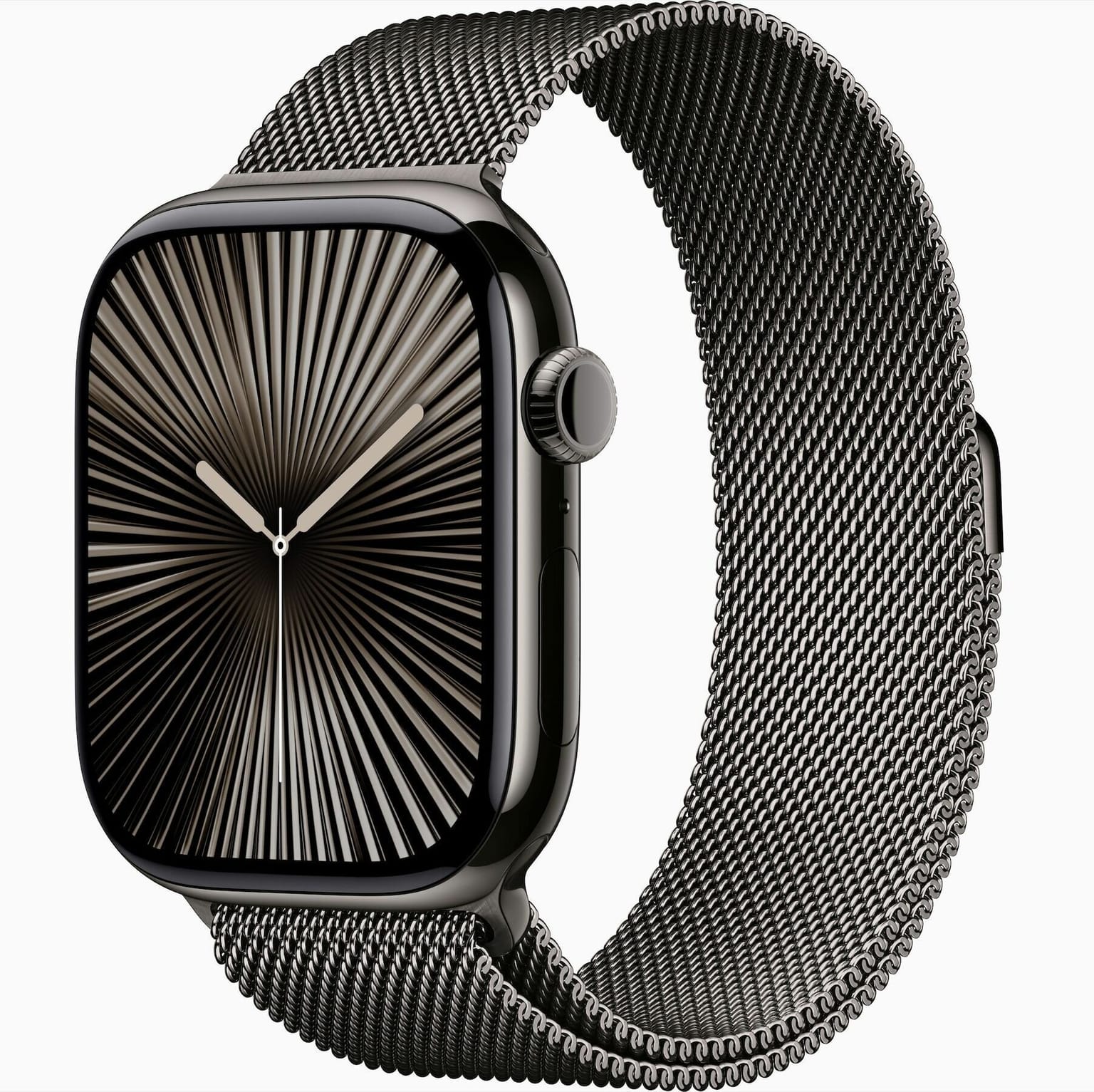 Товар Apple Watch S10 42 mm Slate Titanium Case with Slate Milanese Loop, черный/черный