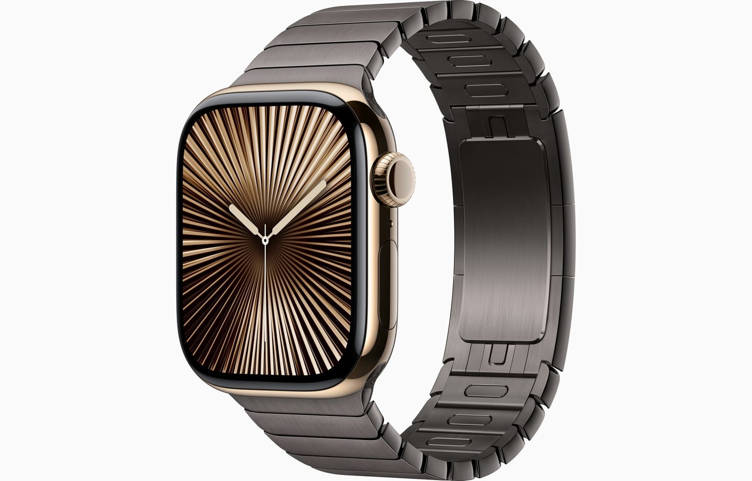 Товар Apple Watch S10 42 mm Gold Titanium Case with Link Bracelet, Slate, медный/золотистый