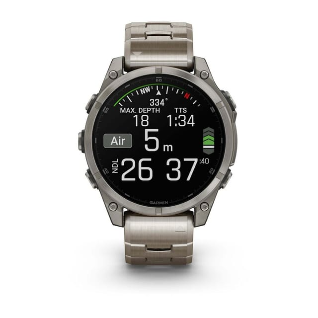 Товар Умные часы Garmin Fenix 8 47 мм AMOLED Sapphire, Titanium, светло-серый, титановый ремешок 010-02904-40