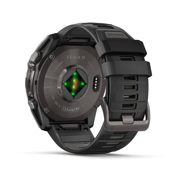 Товар Умные часы Garmin Fenix 8 51 мм AMOLED sapphire carbon grey DLS черный силиконовый ремешок (010-02905-21)