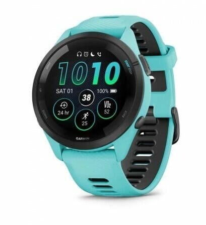 Товар Смарт-часы Garmin Forerunner 265, 33мм, 1.3", черный/бирюзовый / бирюзовый [010-02810-12]