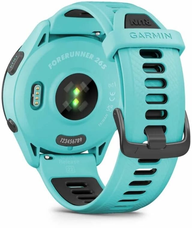 Товар Смарт-часы Garmin Forerunner 265, 33мм, 1.3", черный/бирюзовый / бирюзовый [010-02810-12]