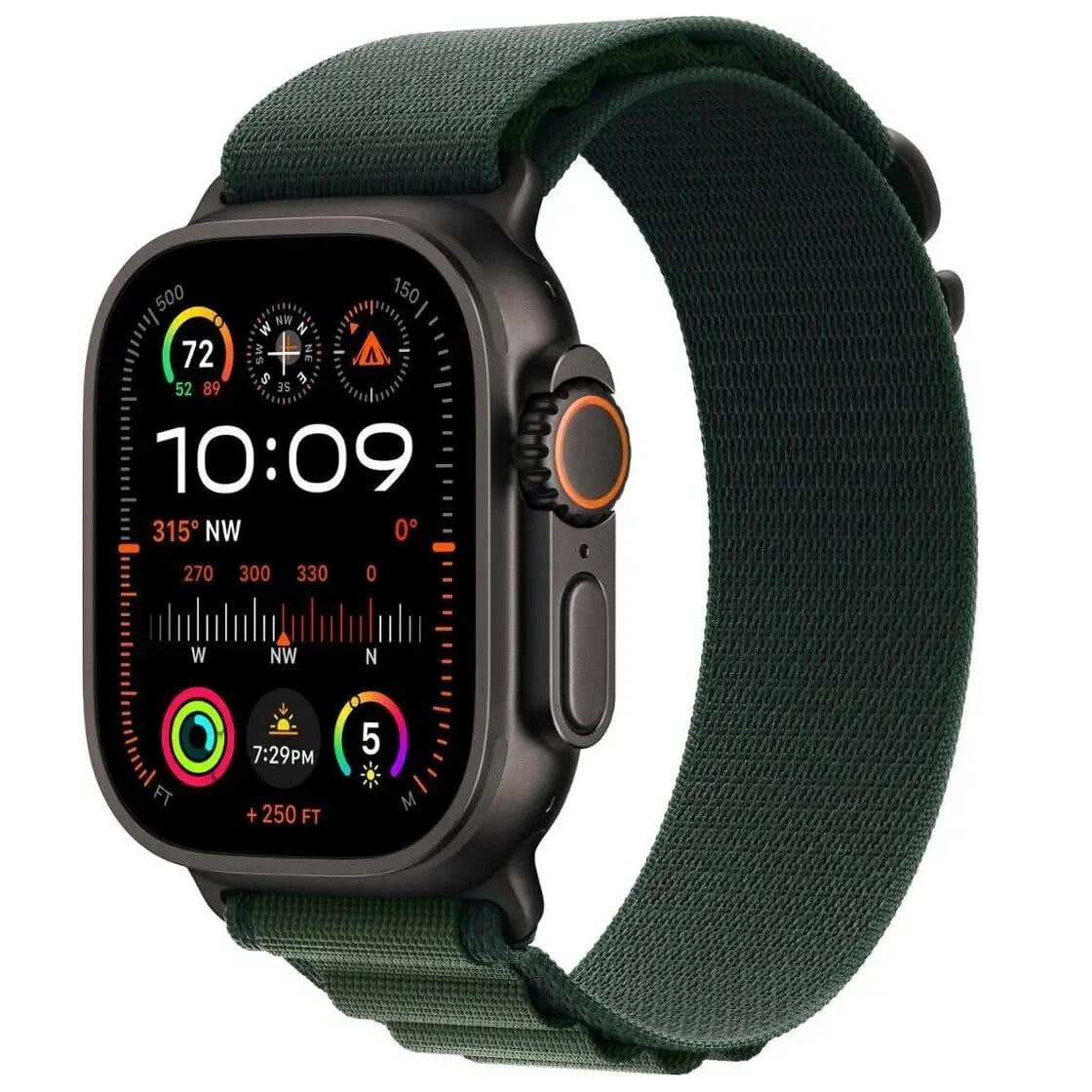 Товар Умные часы Apple Watch Ultra 2 GPS + Cellular, 49mm Black Titanium Case with Dark Green Alpine Loop - Medium