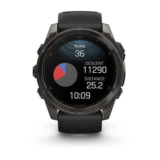 Товар Умные часы Garmin Fenix 8 51 мм AMOLED sapphire carbon grey DLS черный силиконовый ремешок (010-02905-21)