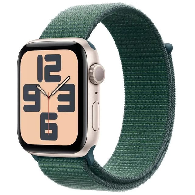 Товар Умные часы Apple Watch Series SE 2024 Gen 2 44mm Aluminium Case, Starlight/Lake Green Sport Loop
