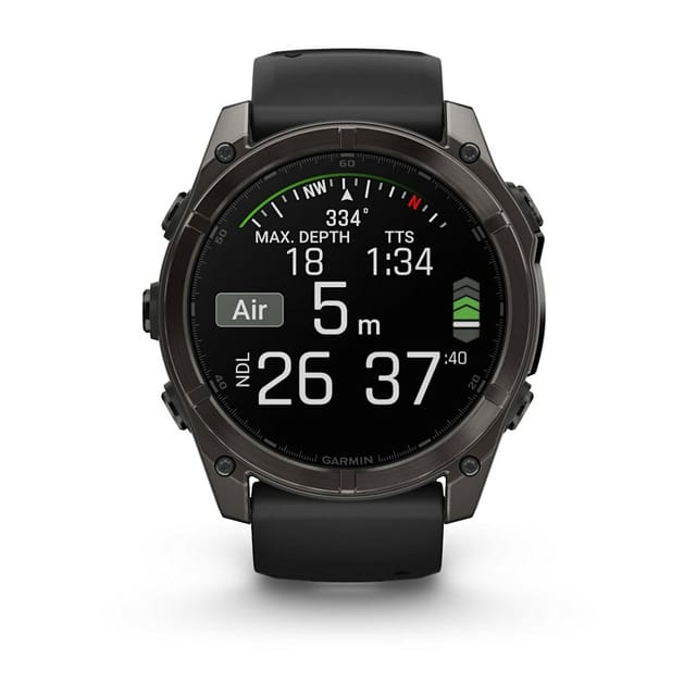 Товар Умные часы Garmin Fenix 8 51 мм AMOLED sapphire carbon grey DLS черный силиконовый ремешок (010-02905-21)
