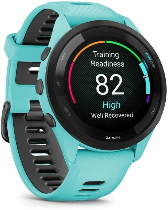 Товар Смарт-часы Garmin Forerunner 265, 33мм, 1.3", черный/бирюзовый / бирюзовый [010-02810-12]