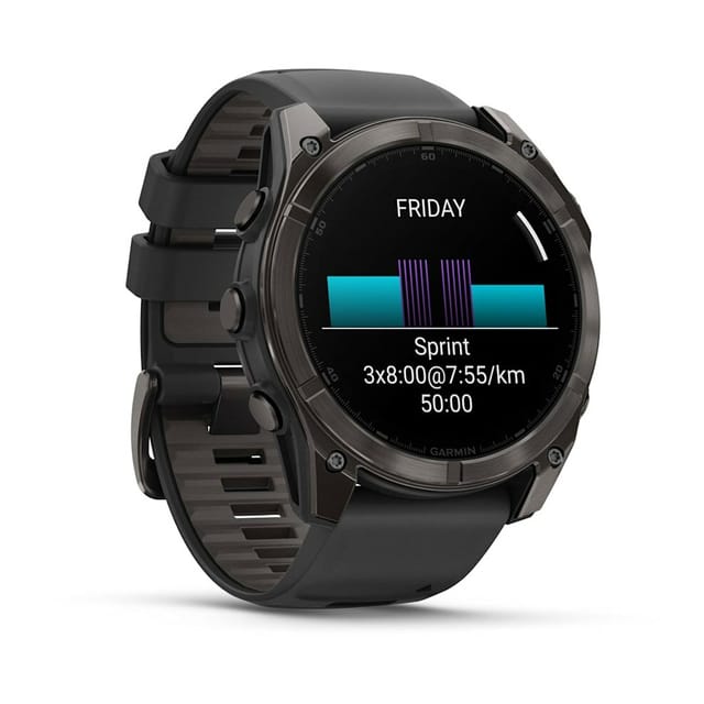 Товар Умные часы Garmin Fenix 8 51 мм AMOLED sapphire carbon grey DLS черный силиконовый ремешок (010-02905-21)