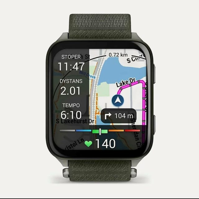 Товар Умные часы Garmin Venu X1, 46 мм, зелёный корпус/серый ремешок (010-02980-03)