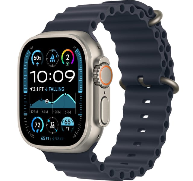 Товар Умные часы Apple Watch Ultra 2 49 мм Titanium Case GPS + Cellular, Natural/Navy Ocean Band