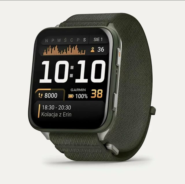 Товар Умные часы Garmin Venu X1, 46 мм, зелёный корпус/серый ремешок (010-02980-03)