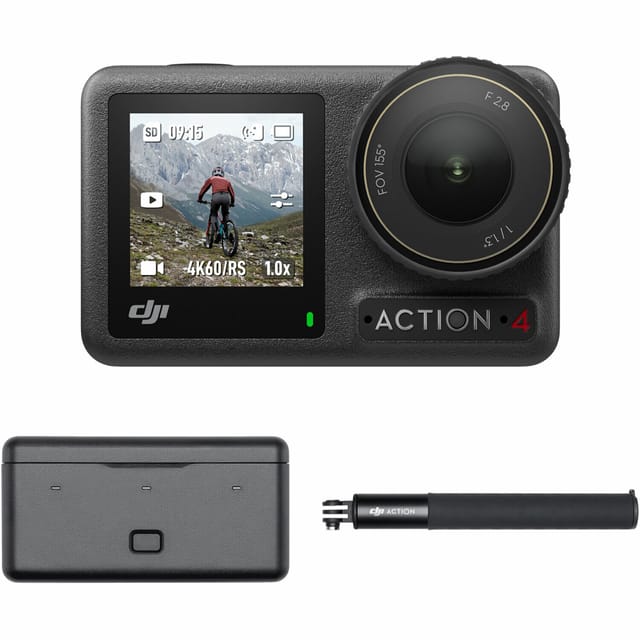Товар Экшн-камера DJI Osmo Action 4 Adventure Combo, 4K с матрицей 1/1,3 дюйма, черный