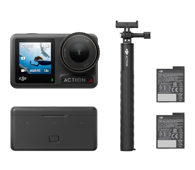 Товар Экшн-камера DJI Osmo Action 4 Adventure Combo, 4K с матрицей 1/1,3 дюйма, черный