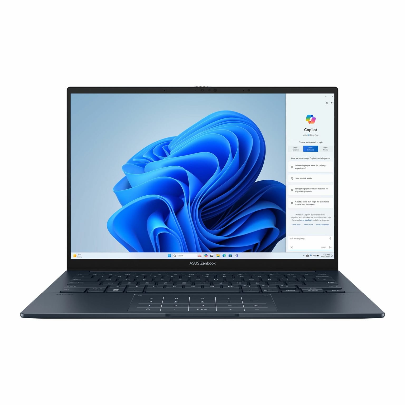 Товар Ноутбук для работы и учебы, ноутбук asus zenbook 14 oled ux3405ma-qd489 90nb11r1-m00st0