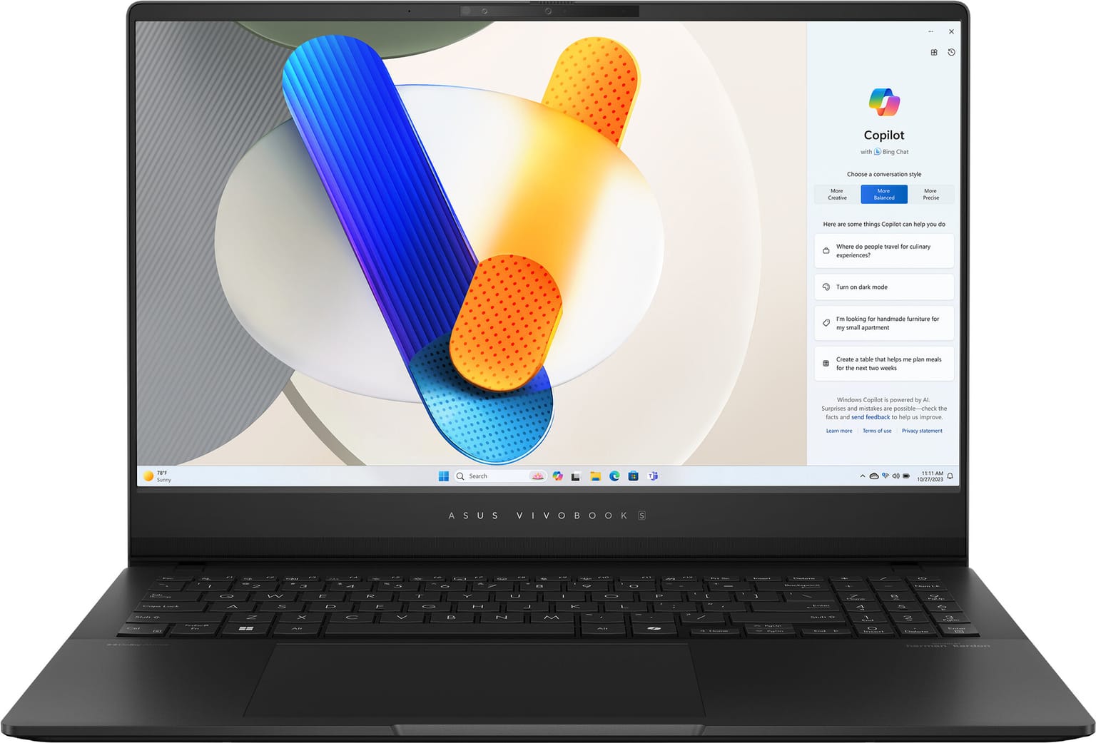 Товар Ноутбук ASUS Vivobook S 14 S5406SA-QD028 14" OLED/Ultra5 226V/16GB/SSD512GB/IntelArc/DOS/Neutral Black (90NB15R3-M009F0)