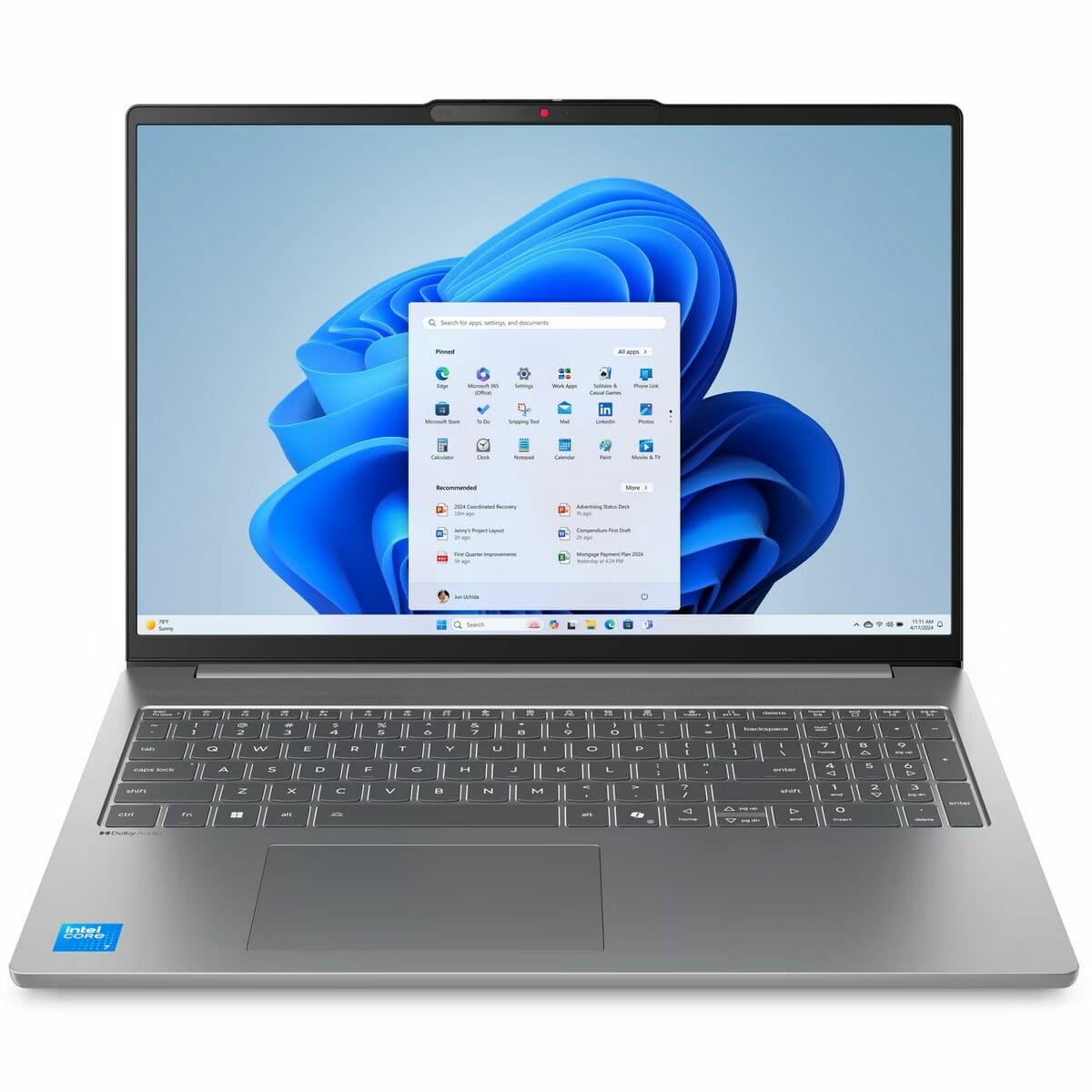 Товар Ноутбук Lenovo 16IRH10R Intel Core 7 240H, 32ГБ, 1024ГБ, Intel Graphics, 16" 2880x1800 120Гц OLED, noOS (83J1001FRK)