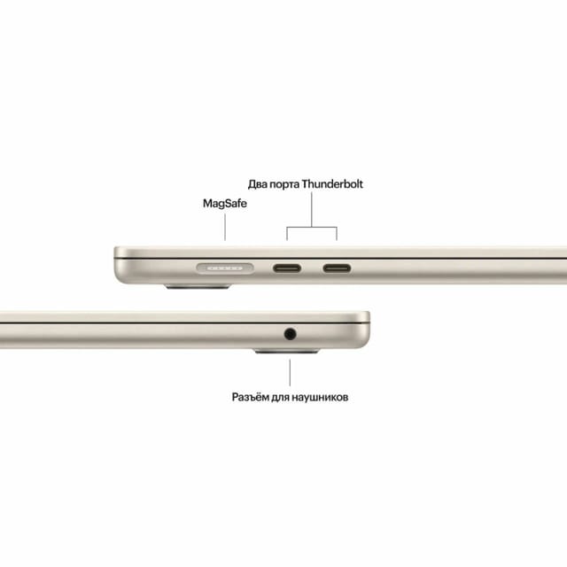 Товар Ноутбук MacBook Air 13 M3 2024 16/256 GB Starlight/Cияющая звезда, Aнглийская раскладка MC8J4